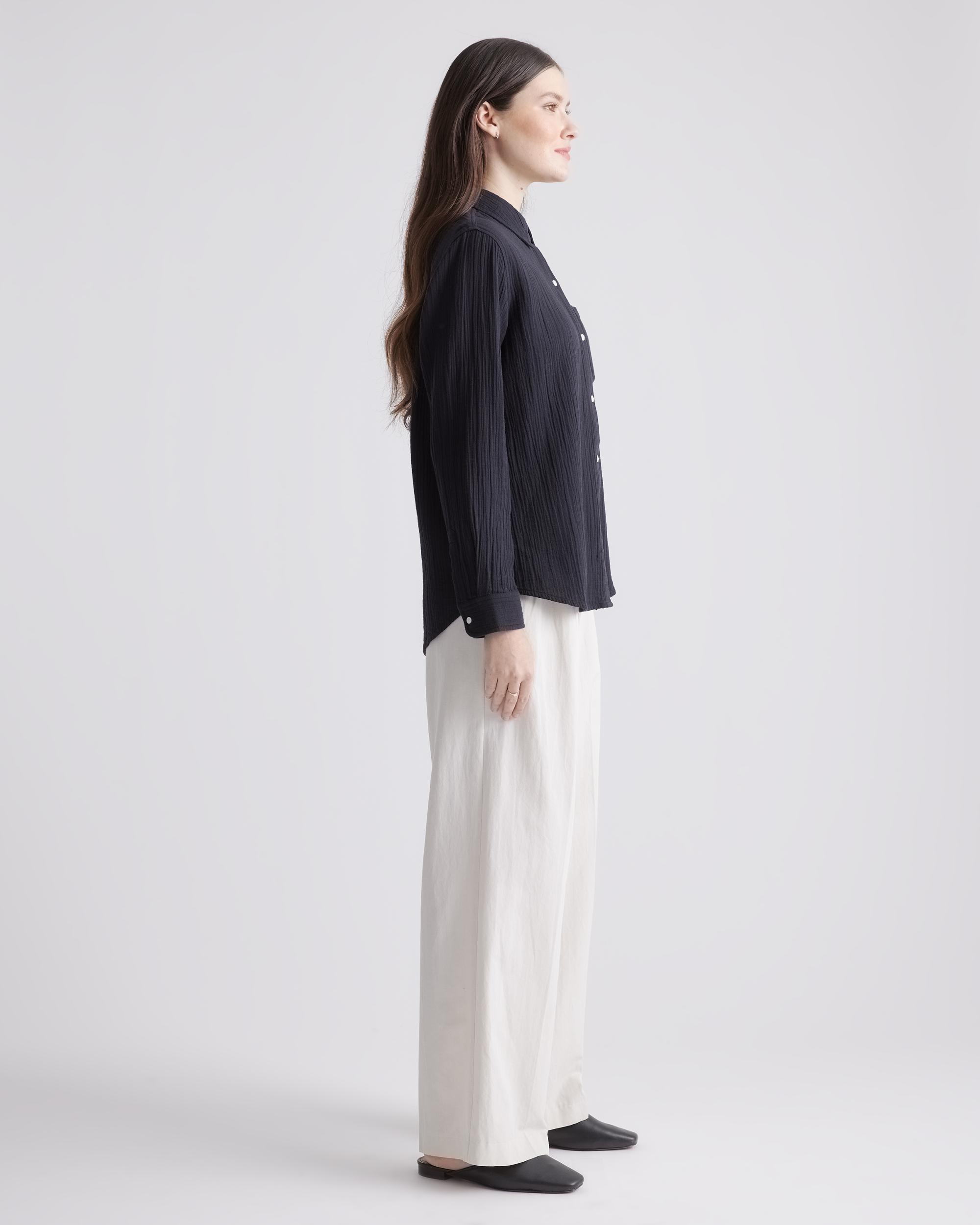 Quince | Women's Gauze Long Sleeve Shirt Organic Cotton Product Image
