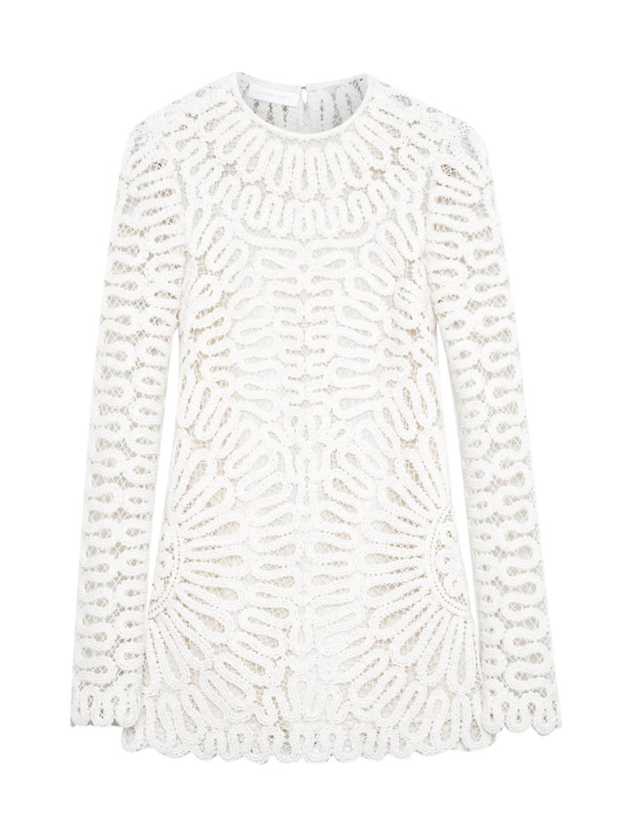 Womens McCall Crocheted Long-Sleeve Minidress Product Image