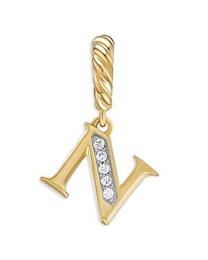 Womens Pav Initial Pendant in 18K Yellow Gold Product Image