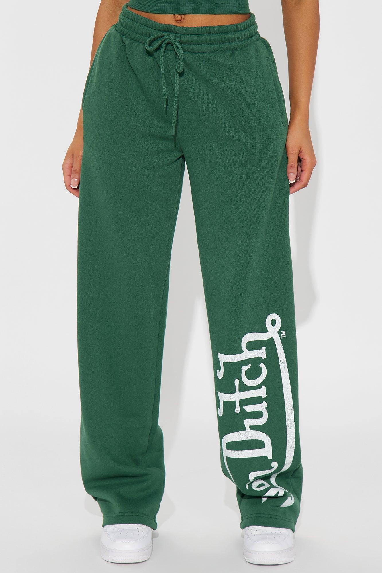 Von Dutch Washed Wide Leg Pant - Hunter Green Product Image