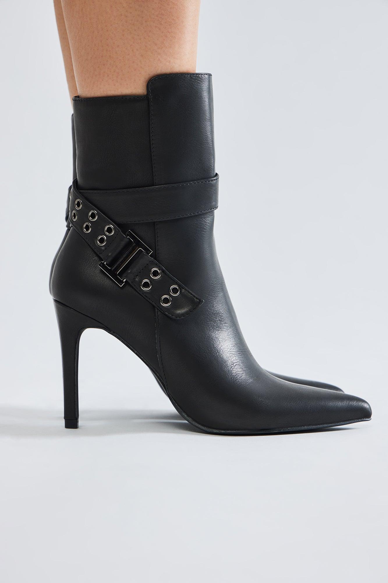 Jessa Buckle Booties - Black Product Image