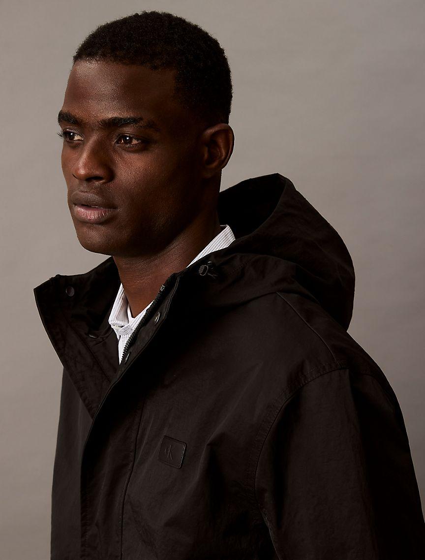 Crinkle Nylon Hooded Windbreaker Jacket Product Image