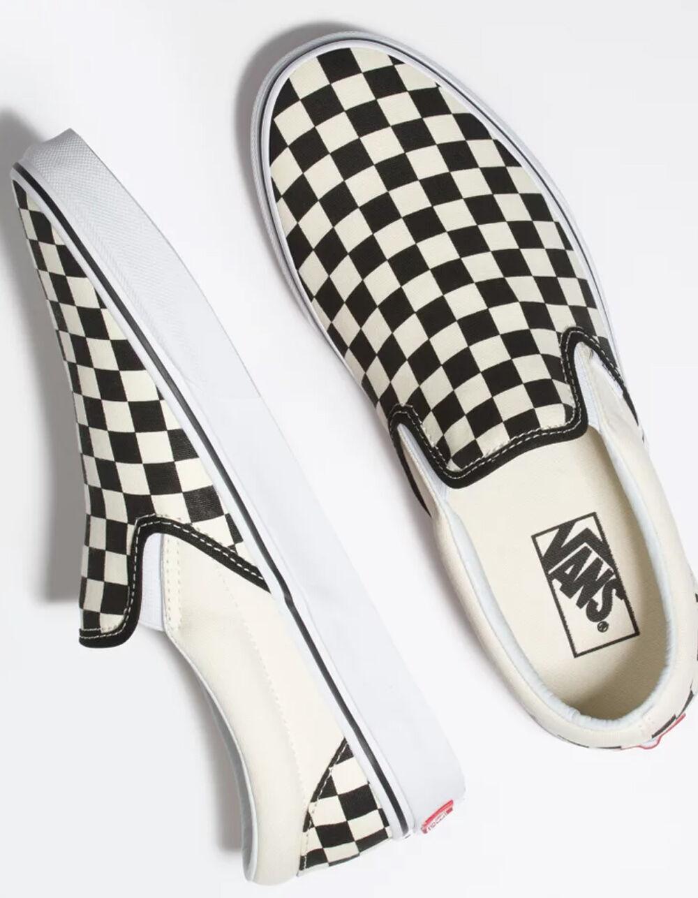 VANS Checkerboard Slip-On Black & Off White Shoes - CHECKERBOARD Product Image