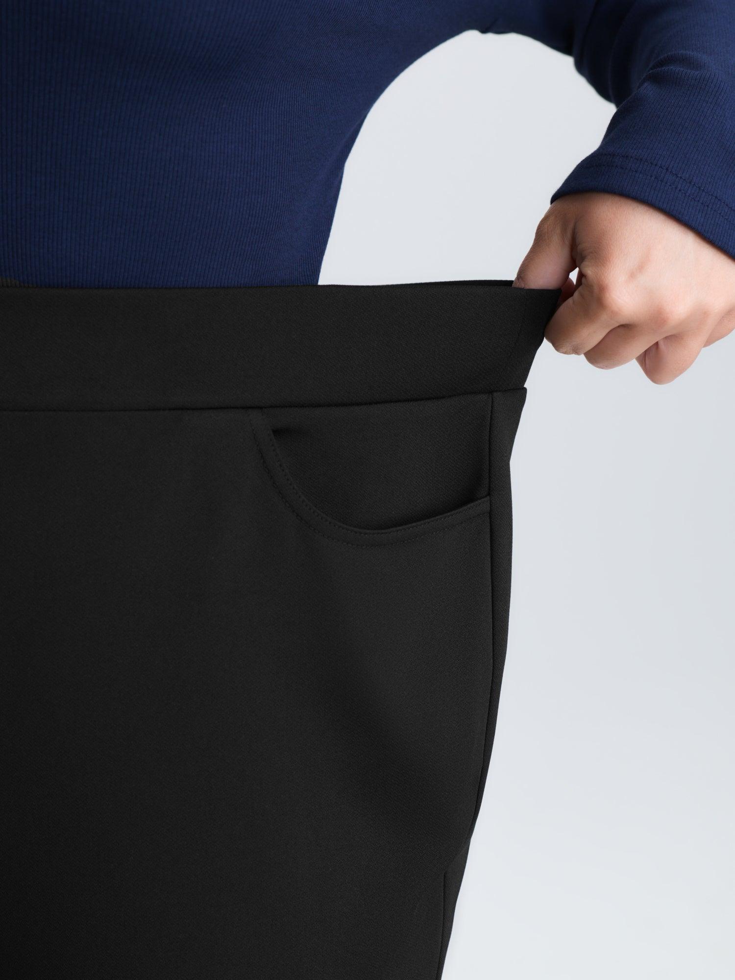 Ruffled Flared Hem Plain Pants Female Product Image