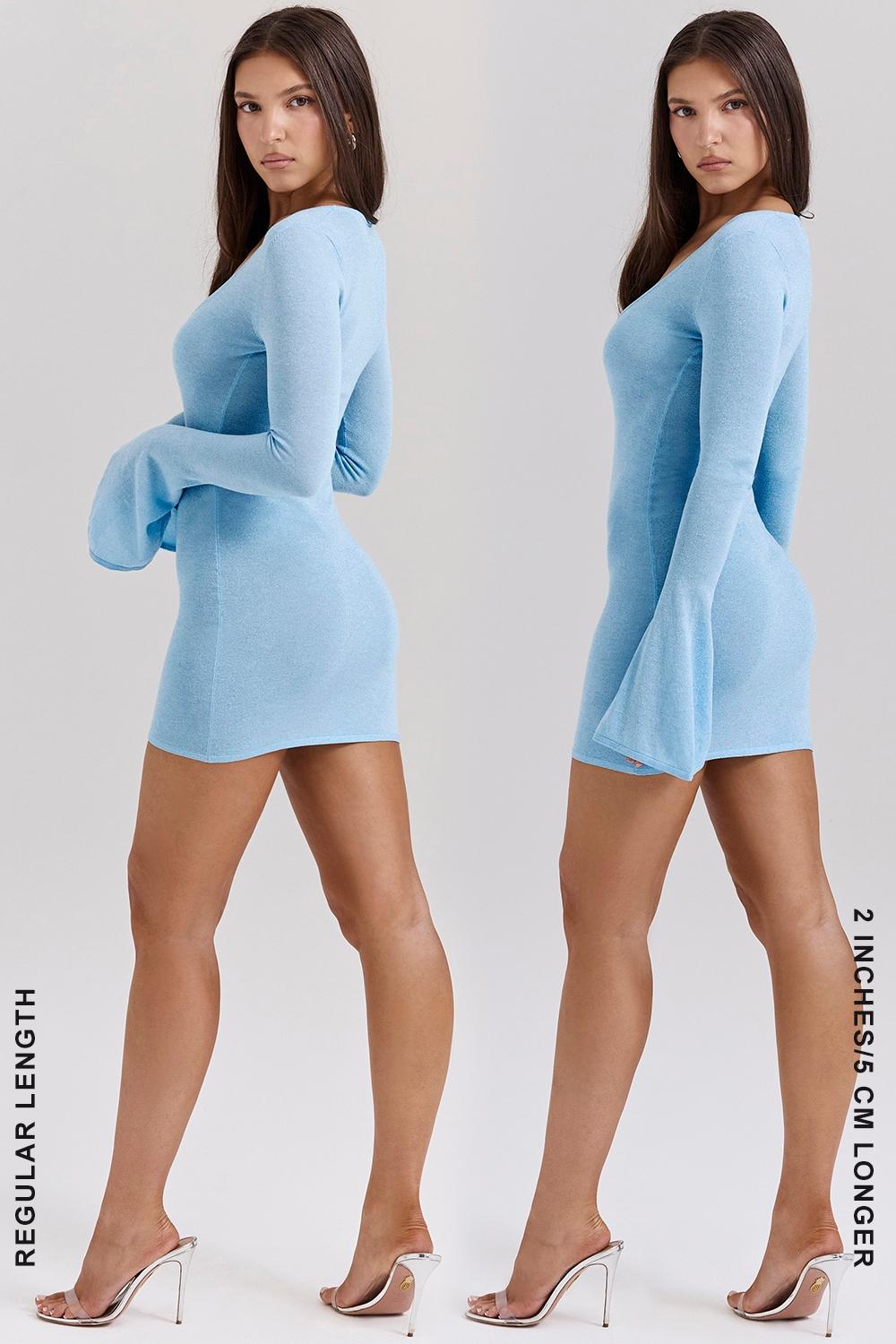 Noya  ocean blue knit mini dress - sale Product Image