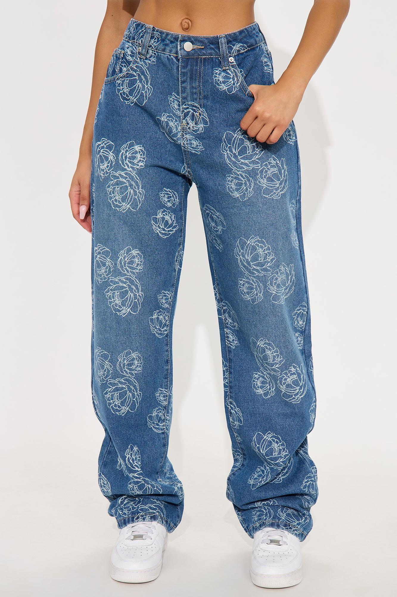 Secret Garden Straight Leg Jeans - Medium Wash Female Product Image