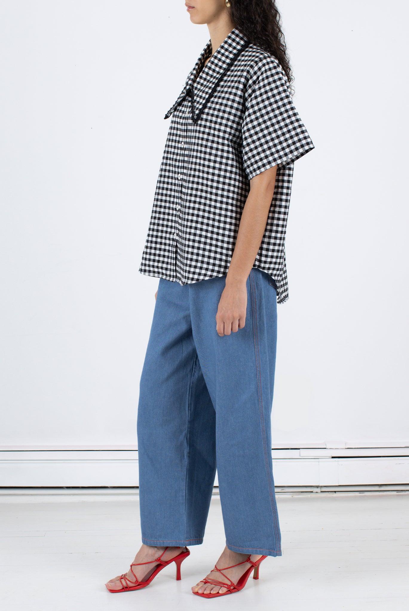Tilda Top - Black Check Product Image