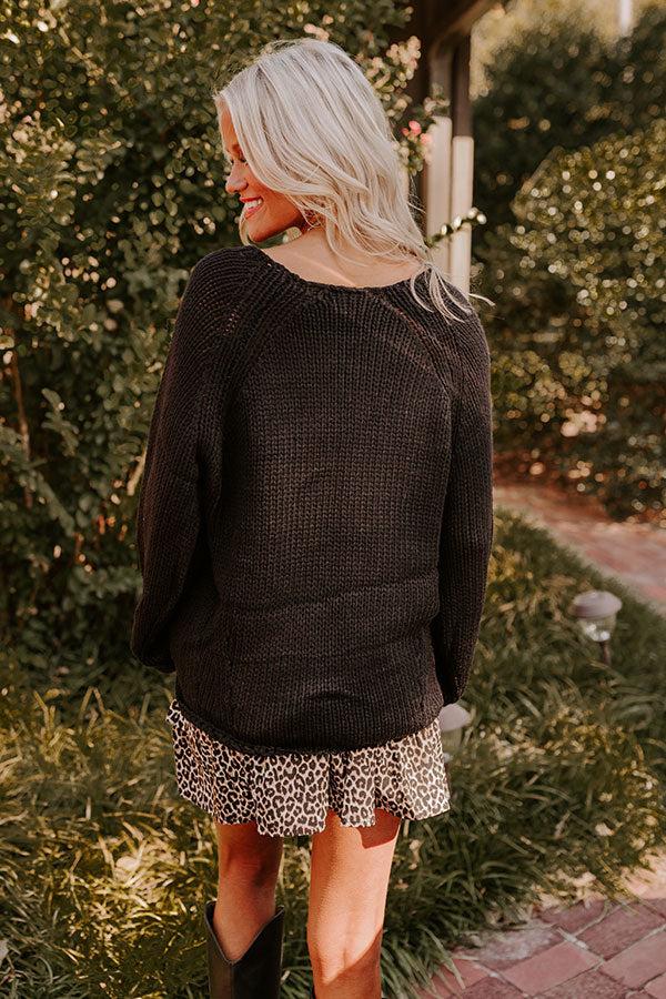 Cozy A La Mode Knit Sweater in Black Product Image