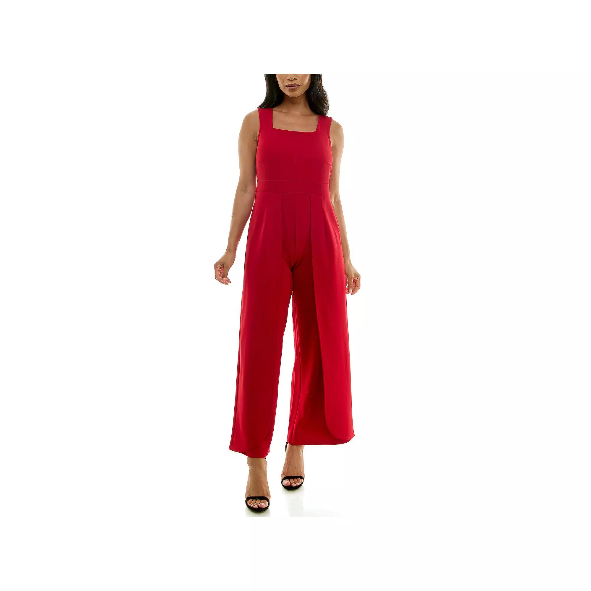Women's Nina Leonard Squareneck Wide-Leg Jumpsuit,  Product Image