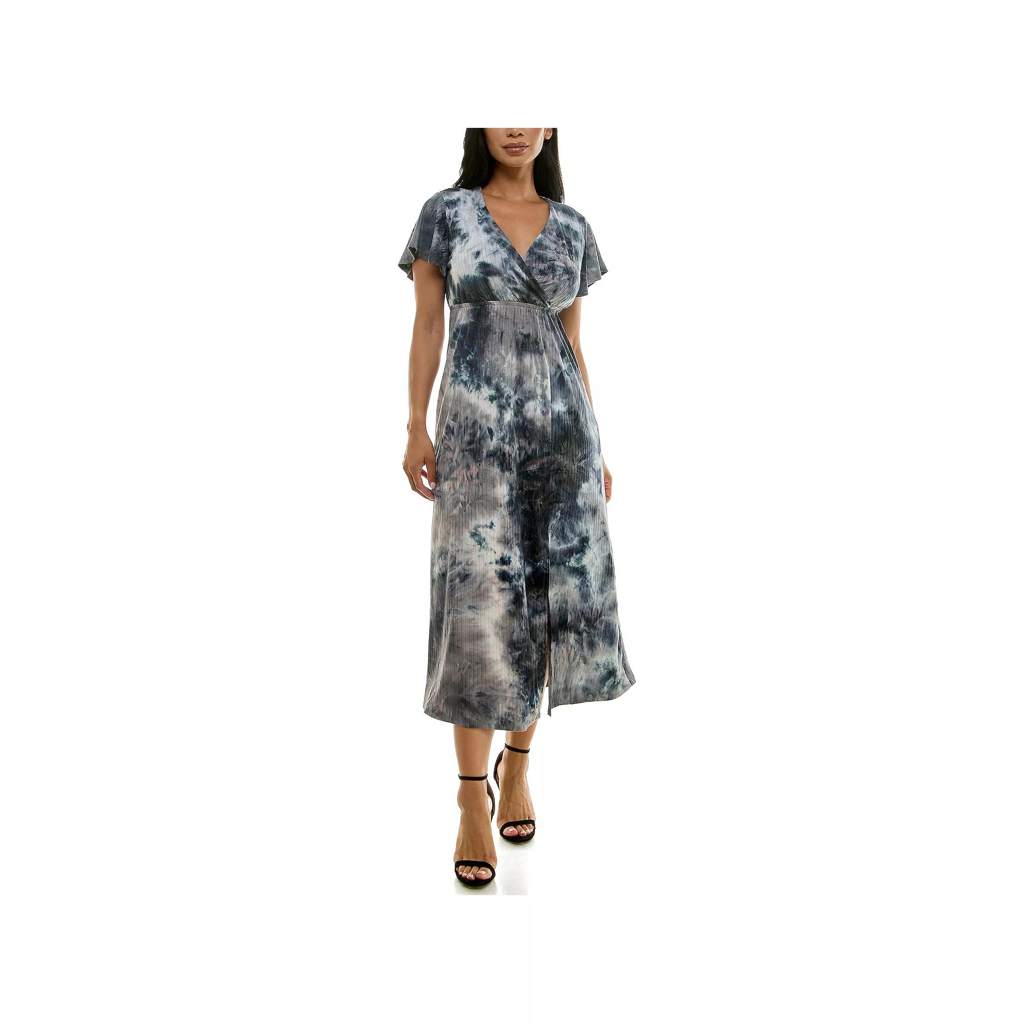 Women's Nina Leonard Flutter Sleeve Maxi Dress,  Product Image