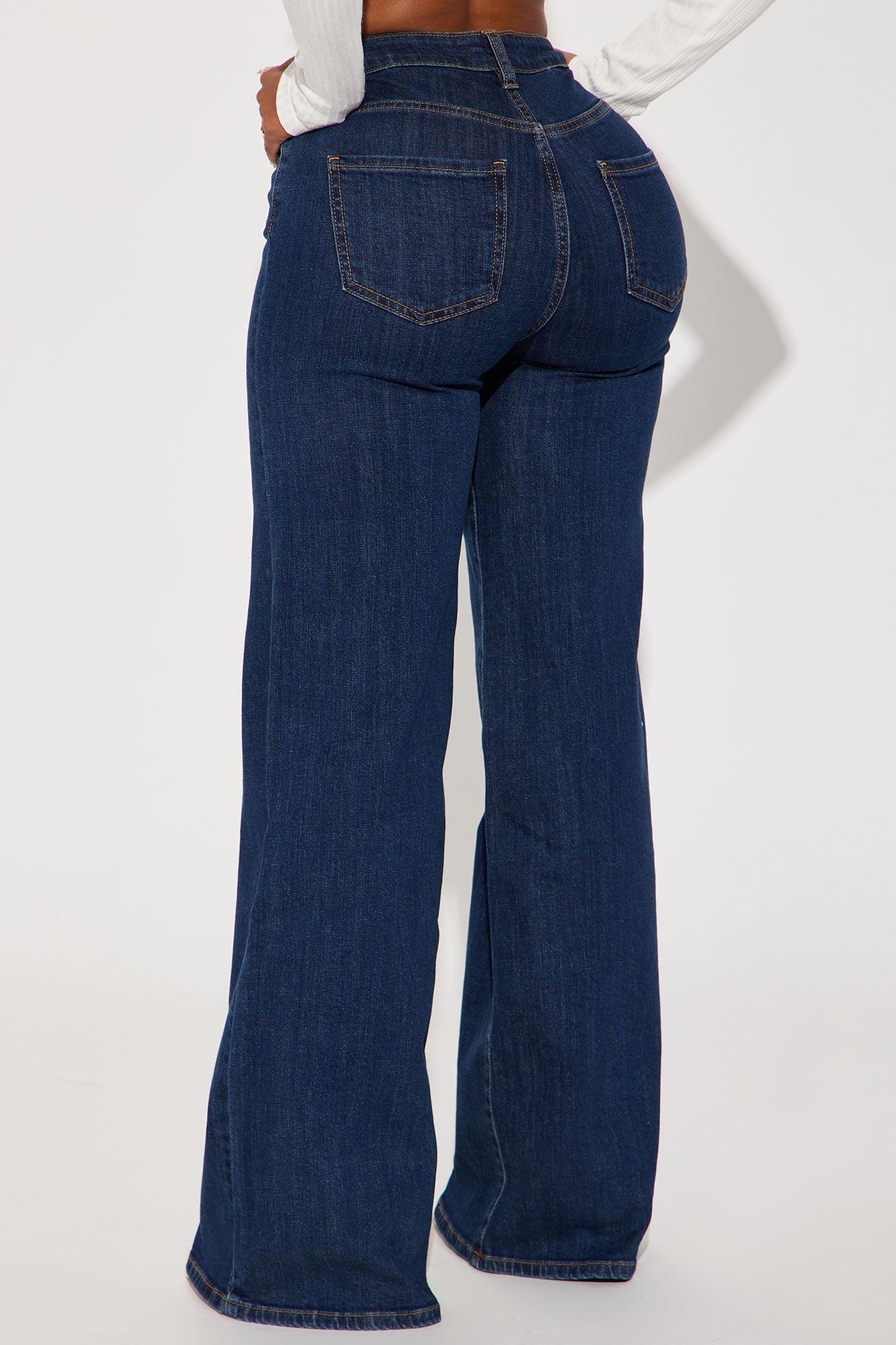Chasing Thrills Stretch Wide Leg Jeans - Dark Wash Product Image
