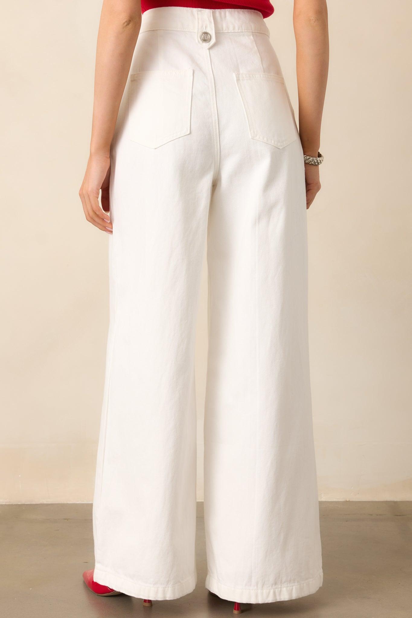 Shopping Day White Wide Leg Jeans Product Image