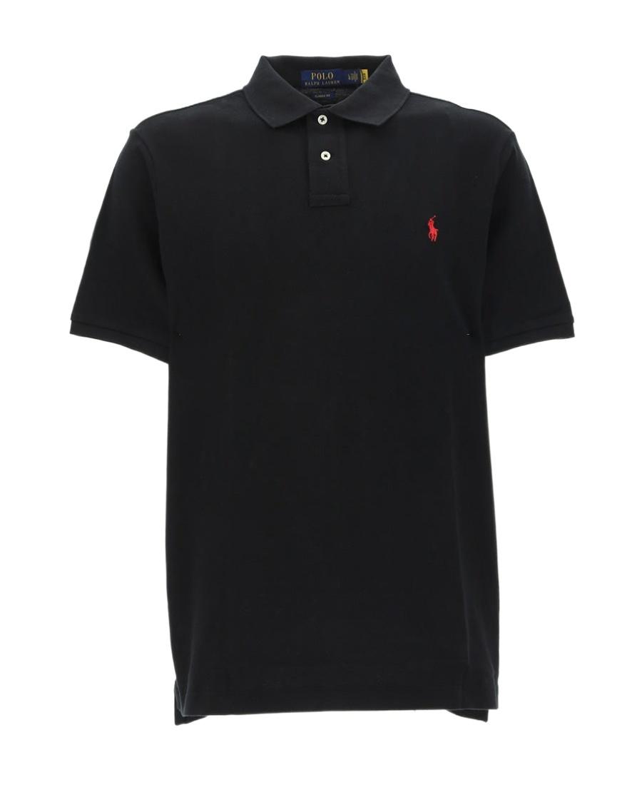POLO RALPH LAUREN Black Polo Shirt With Classic Collar And Pony Embroidery On The Front In Cotton Man Product Image