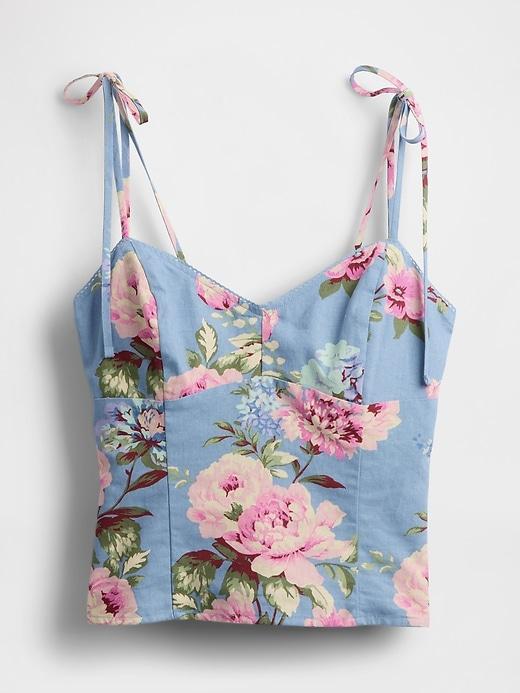 Linen-Blend Tie-Strap Cami Product Image