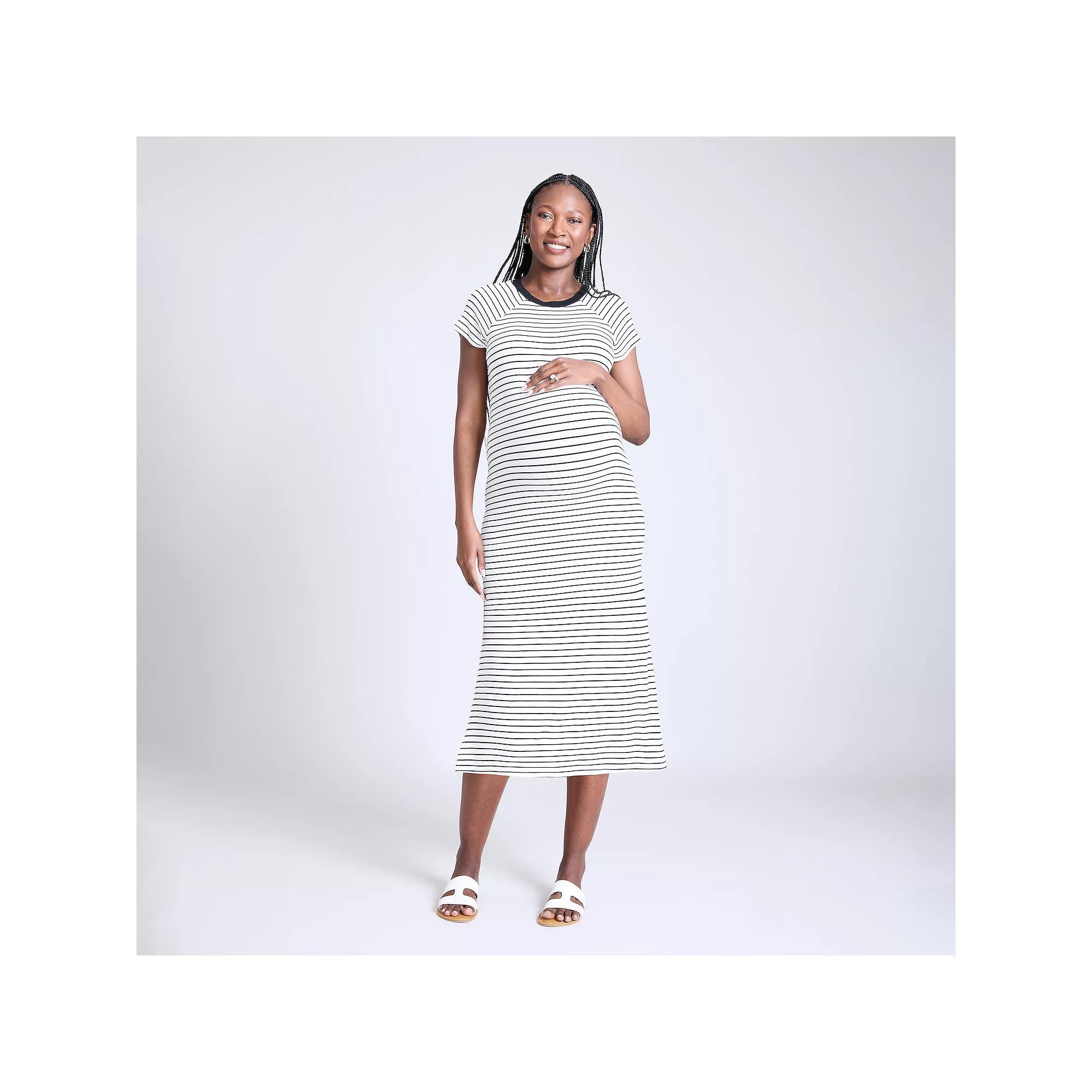 Maternity Motherhood® Ribbed Raglan Midi Dress, Women's,  Product Image