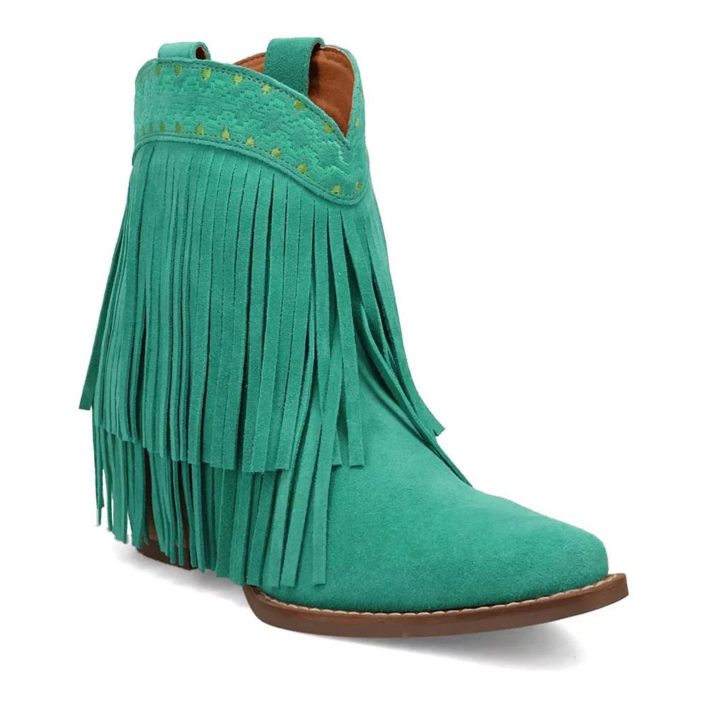 Dingo Tapadero Women's Suede Booties, Size: 9.5, Green Product Image
