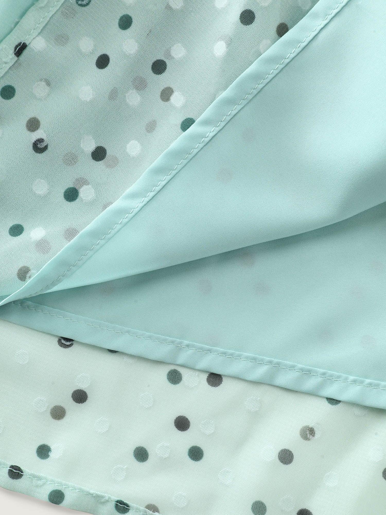 Polka Dots Waist-Tie V-Neck Blouse Female Product Image