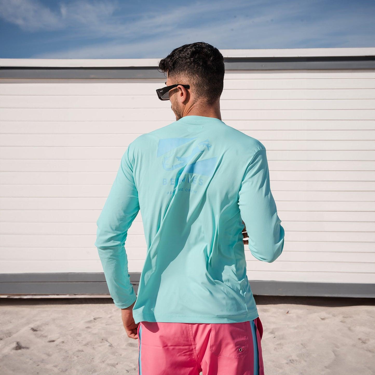 Bermies Men's Aqua Long Sleeve Tee Product Image
