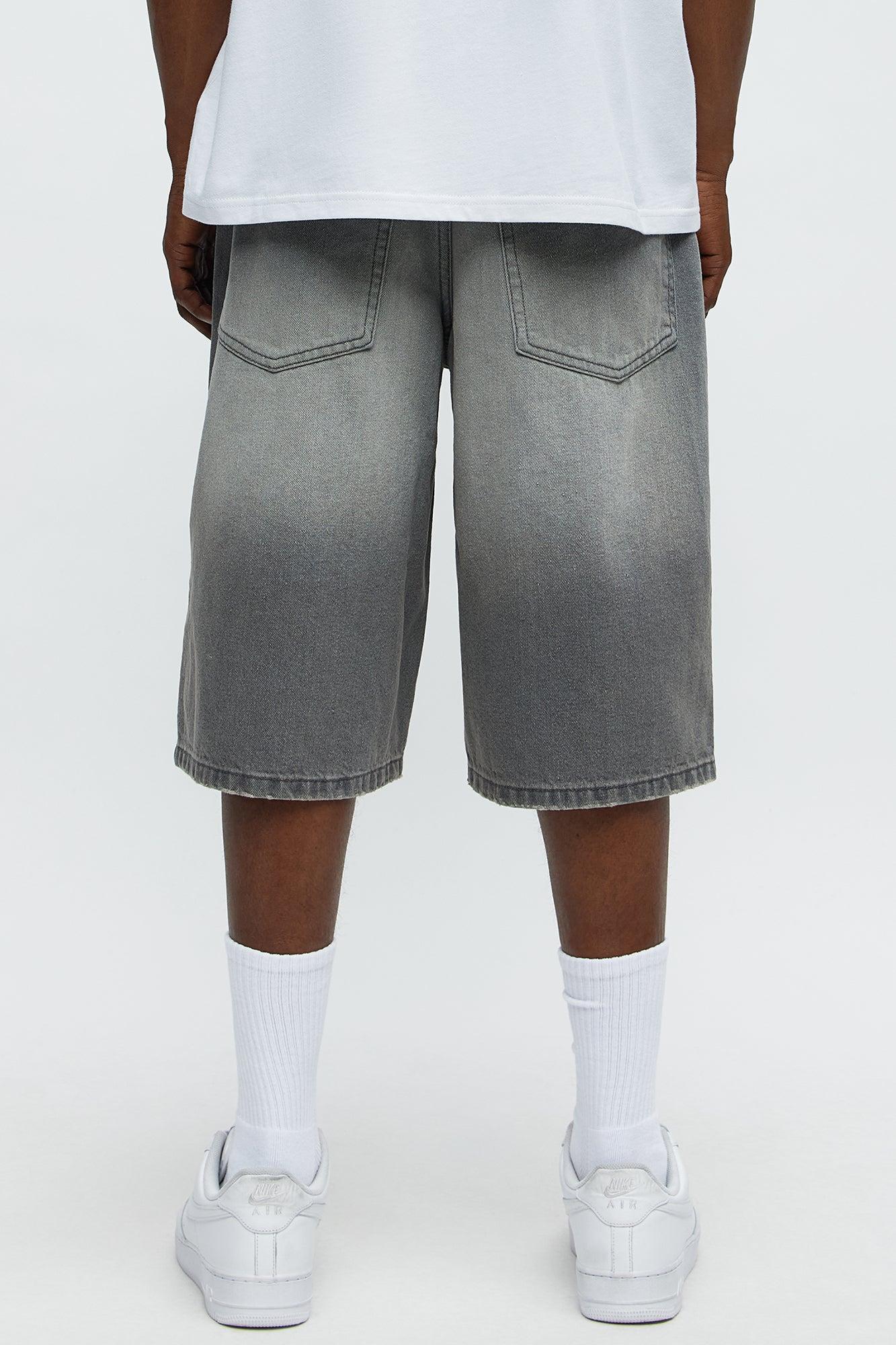 Baggy Shadowline Denim Short - Grey Product Image