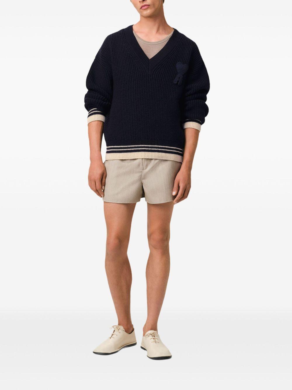 ribbed V-neck sweater Product Image