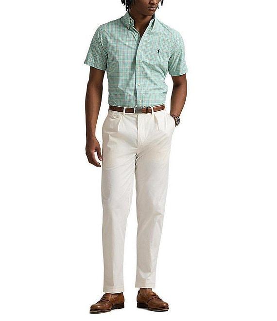Polo Ralph Lauren Classic Fit Plaid Performance Stretch Short Sleeve Twill Woven Shirt Product Image