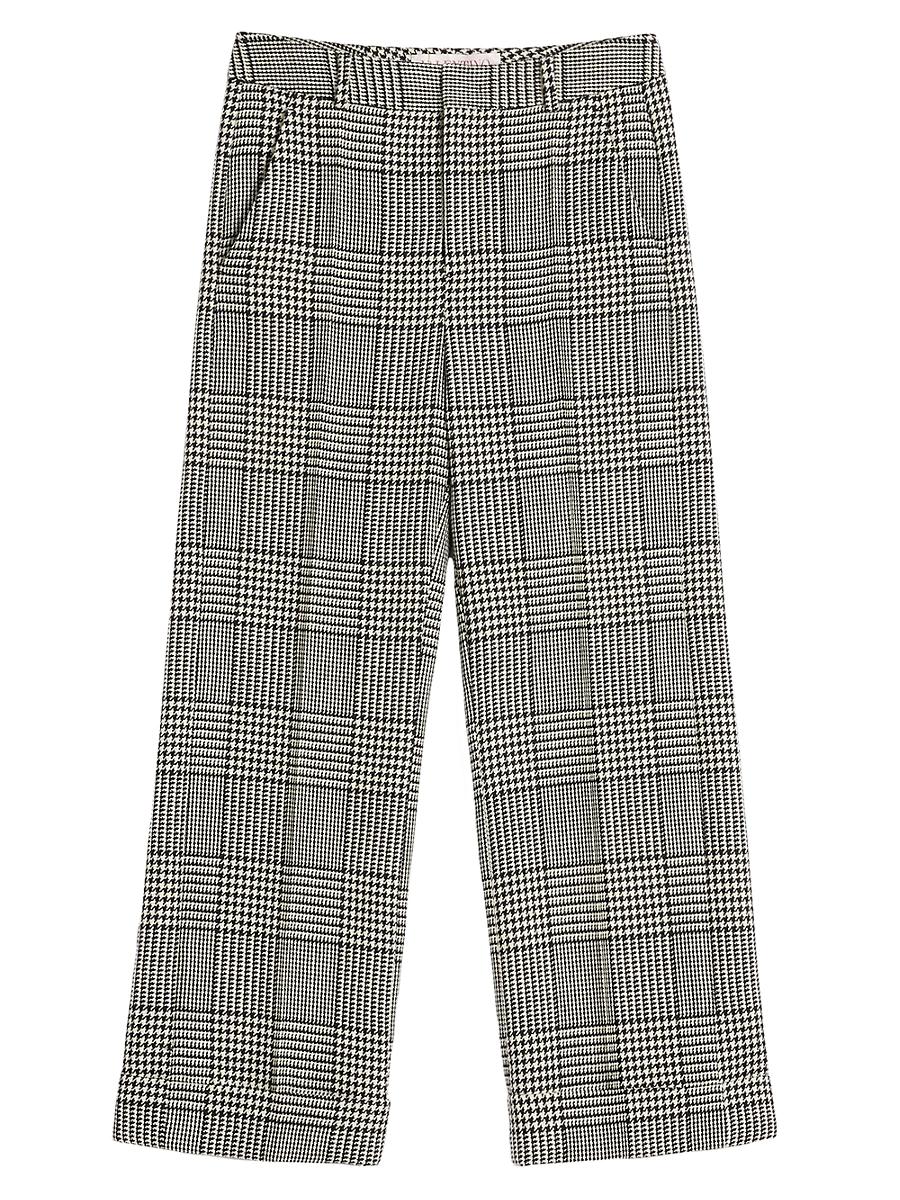 Mens Wool Pants with Turn-Ups with Check Pattern on Houndstooth Product Image