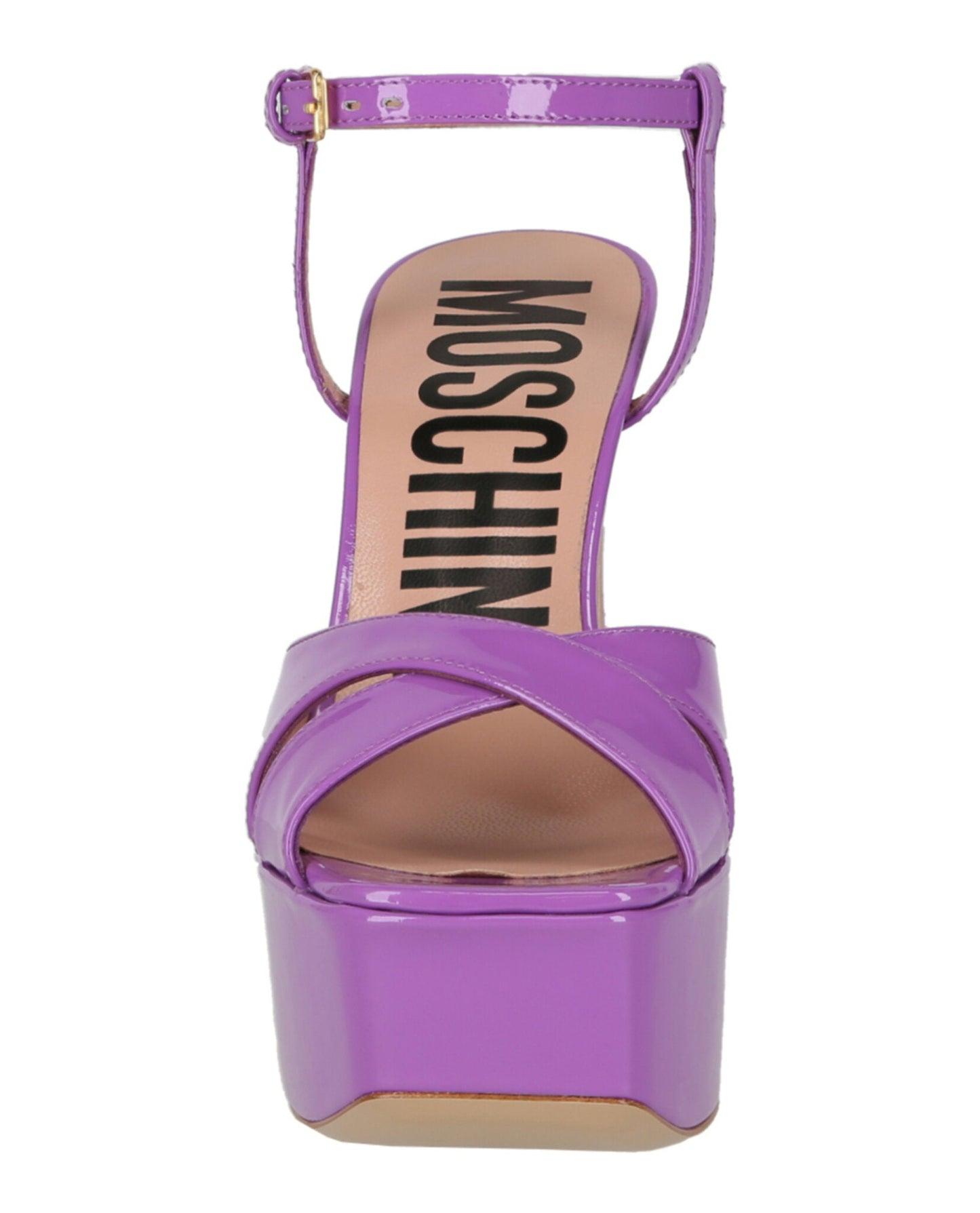 Moschino Patent Leather Platform Heeled Sandals Product Image