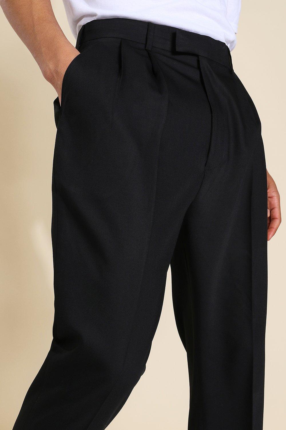 High Rise Tapered Crop Tailored Pants | boohooMAN USA Product Image