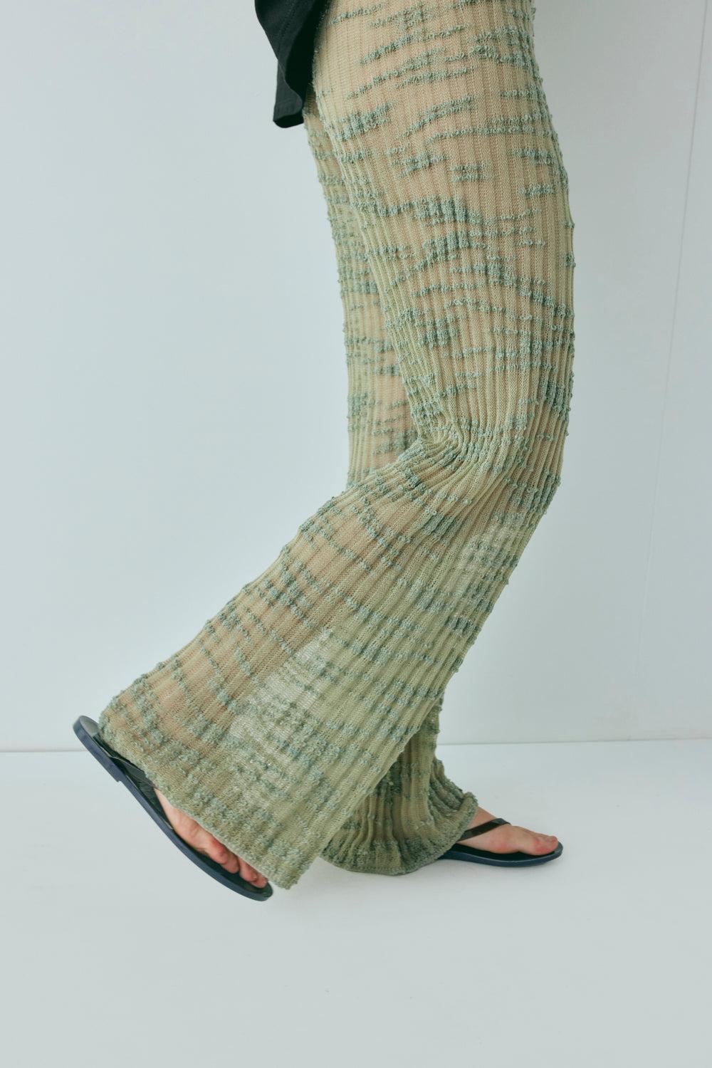 Aliya Knit Flare Pants Khaki Product Image