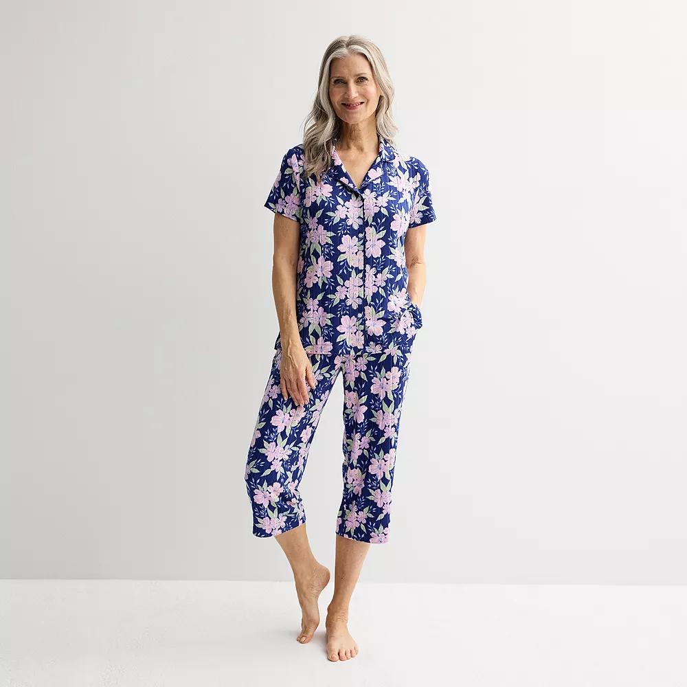 Women's Croft & Barrow® Wonderluxe Pajama Top & Pajama Pants Set, Size: XXL, Contessa Floral Product Image