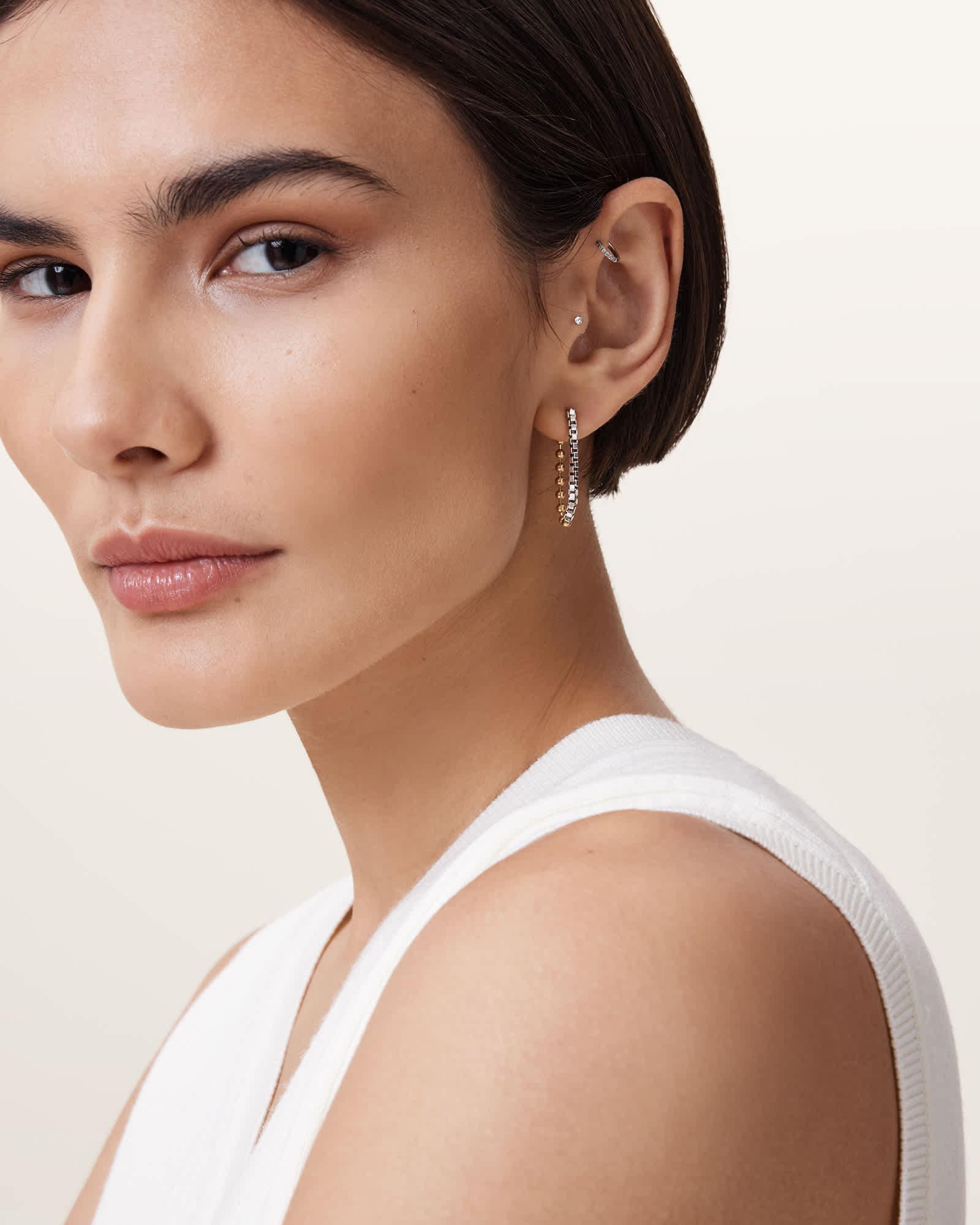 Lia Chunky Necklace WARM SILVER | ALLSAINTS US Product Image