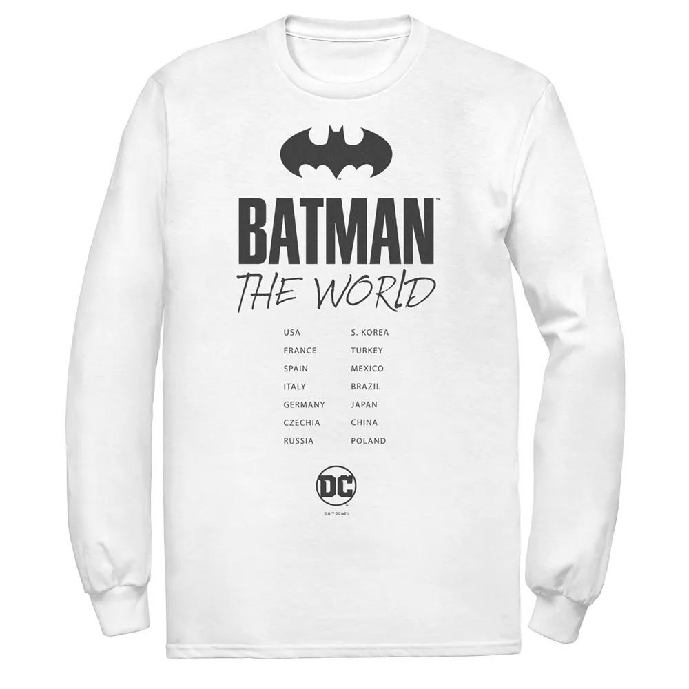 Men's Batman: The World White Bat Logo Stamp Tee, Boy's,  Product Image