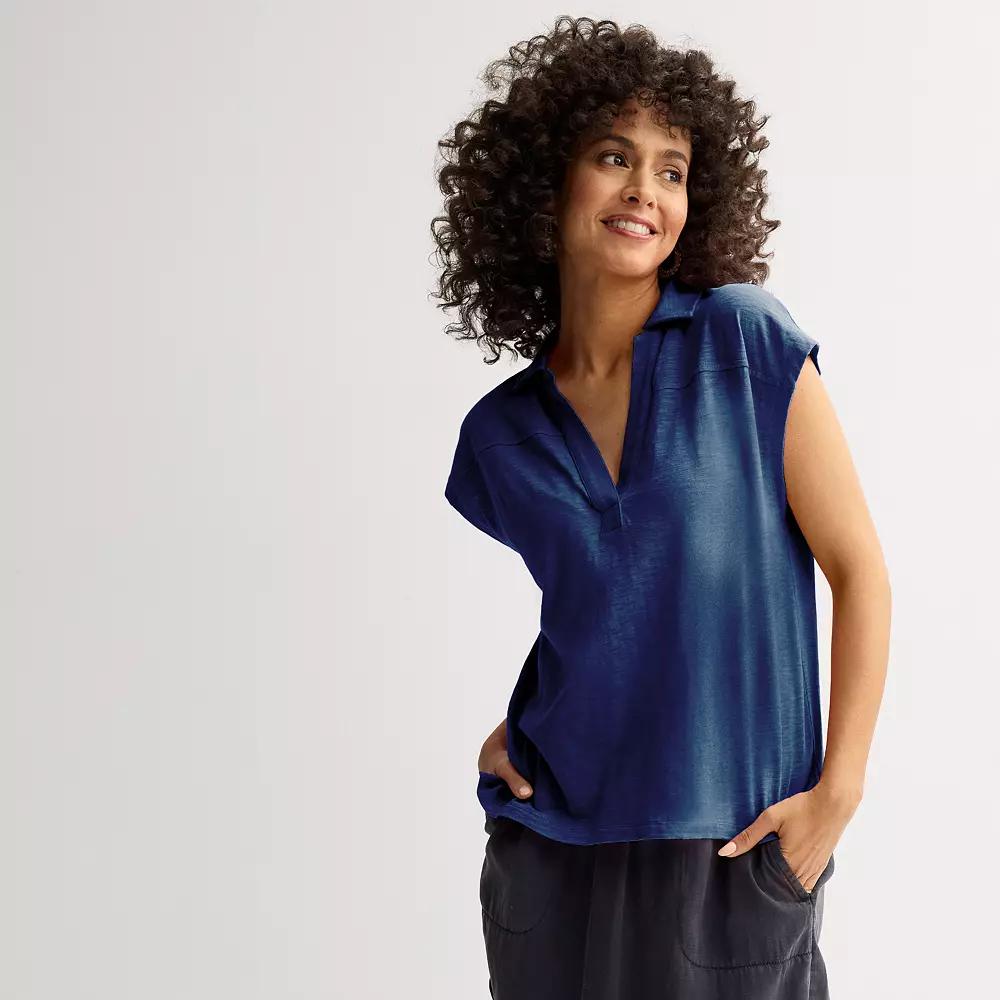 Women's Sonoma Goods For Life® Knit Utility Shirt, Size: XXL, Blue Beauty Product Image