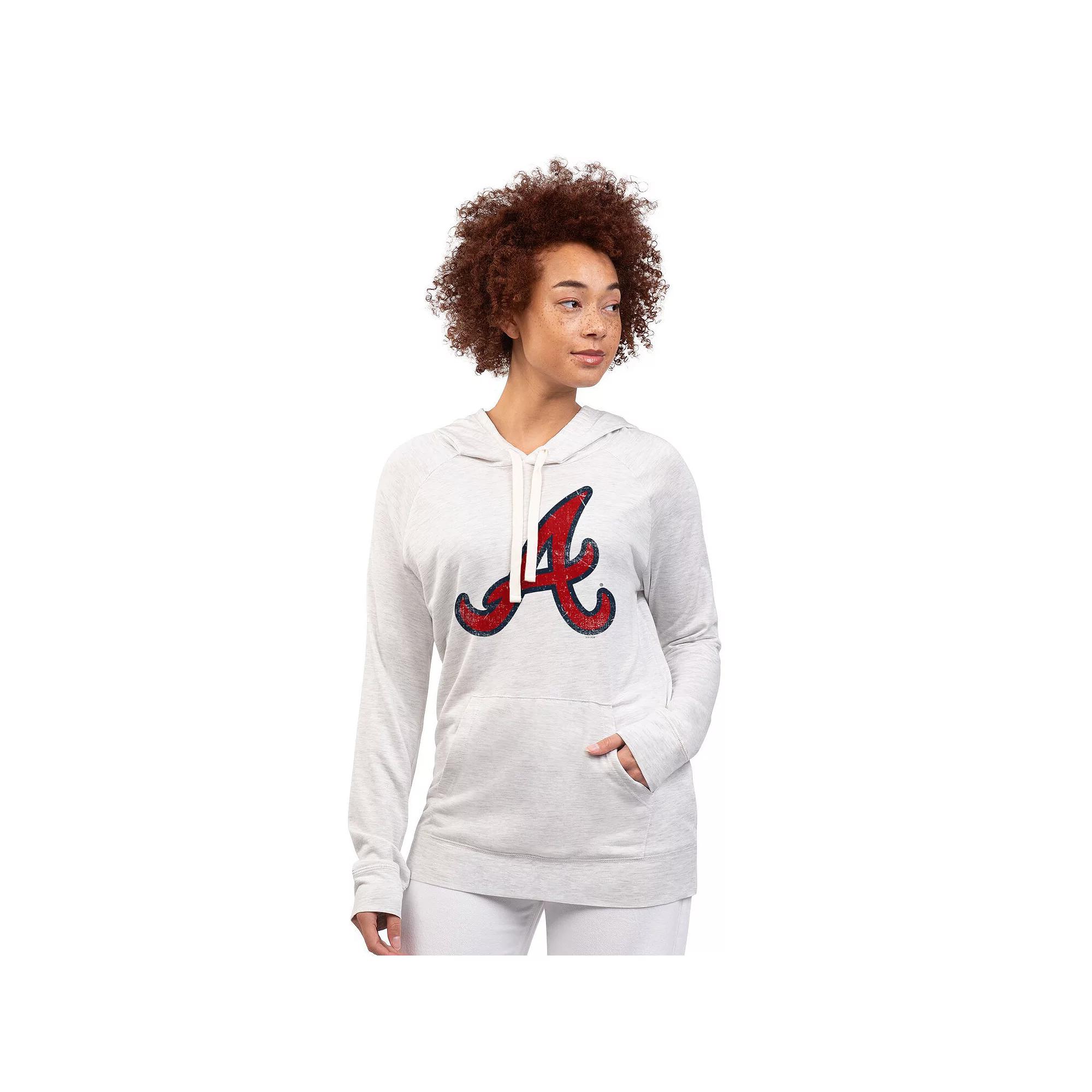 Women's G-III 4Her by Carl Banks Oatmeal Atlanta Braves Pregame Pullover Hoodie,  Product Image