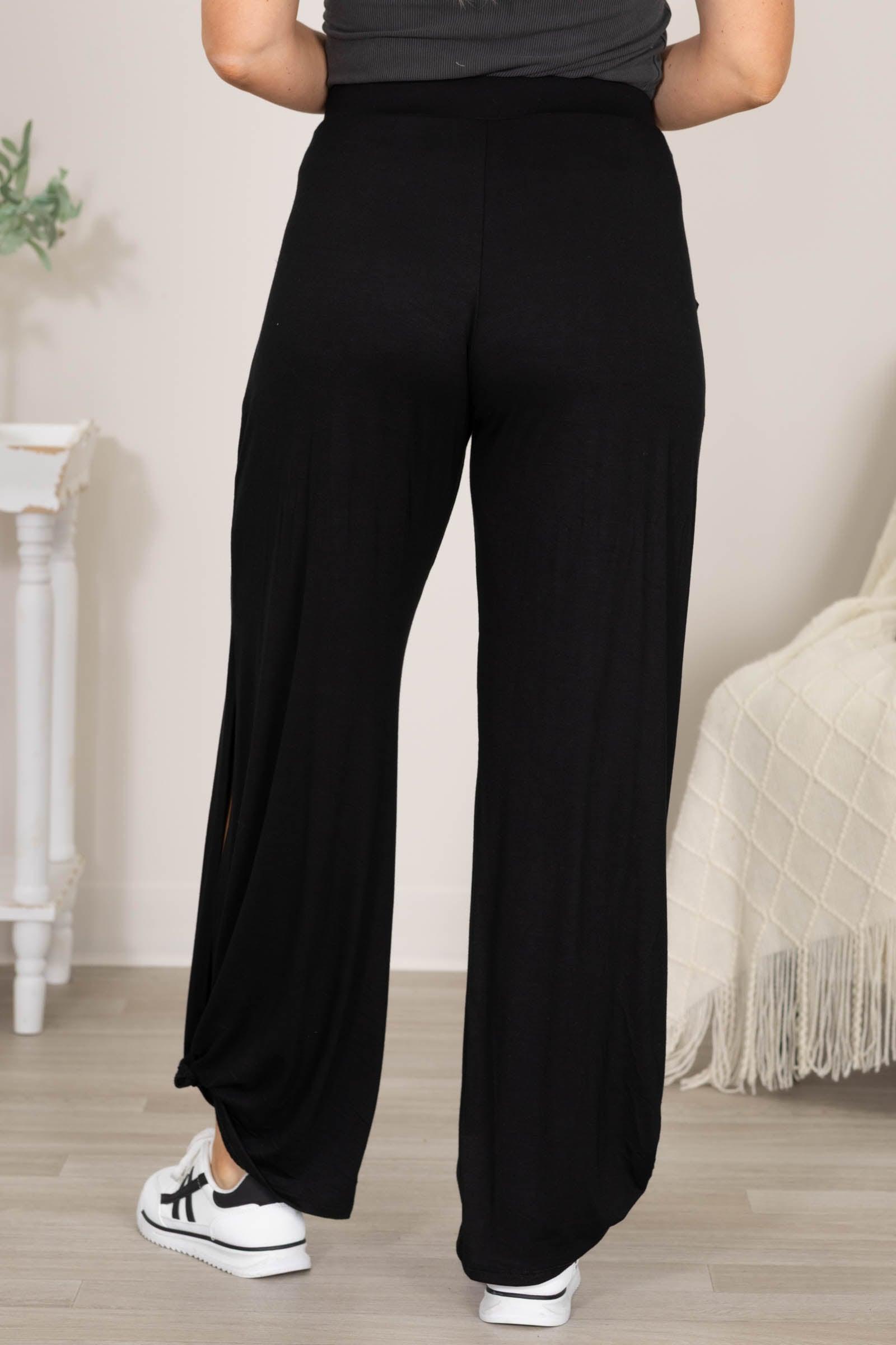 Knit Pull On Pants With Ankle Tie Detail Product Image