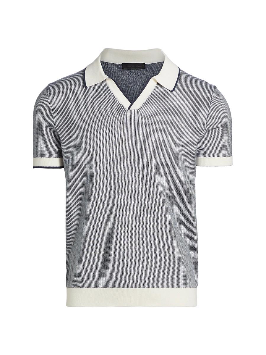 Mens Texture Tipped Polo Shirt Product Image