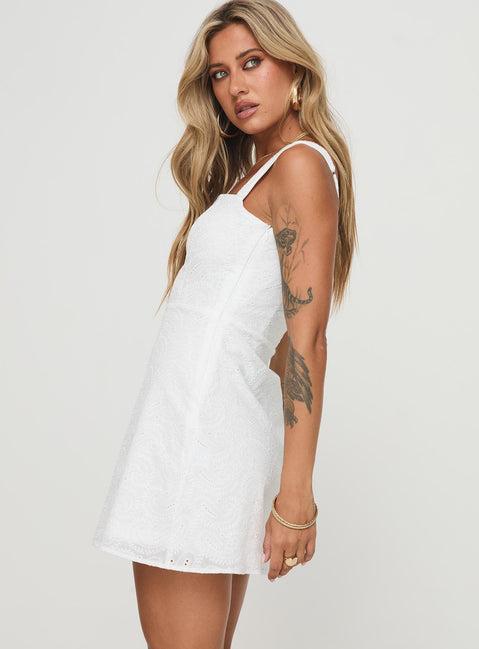 Elestren Mini Dress White Product Image