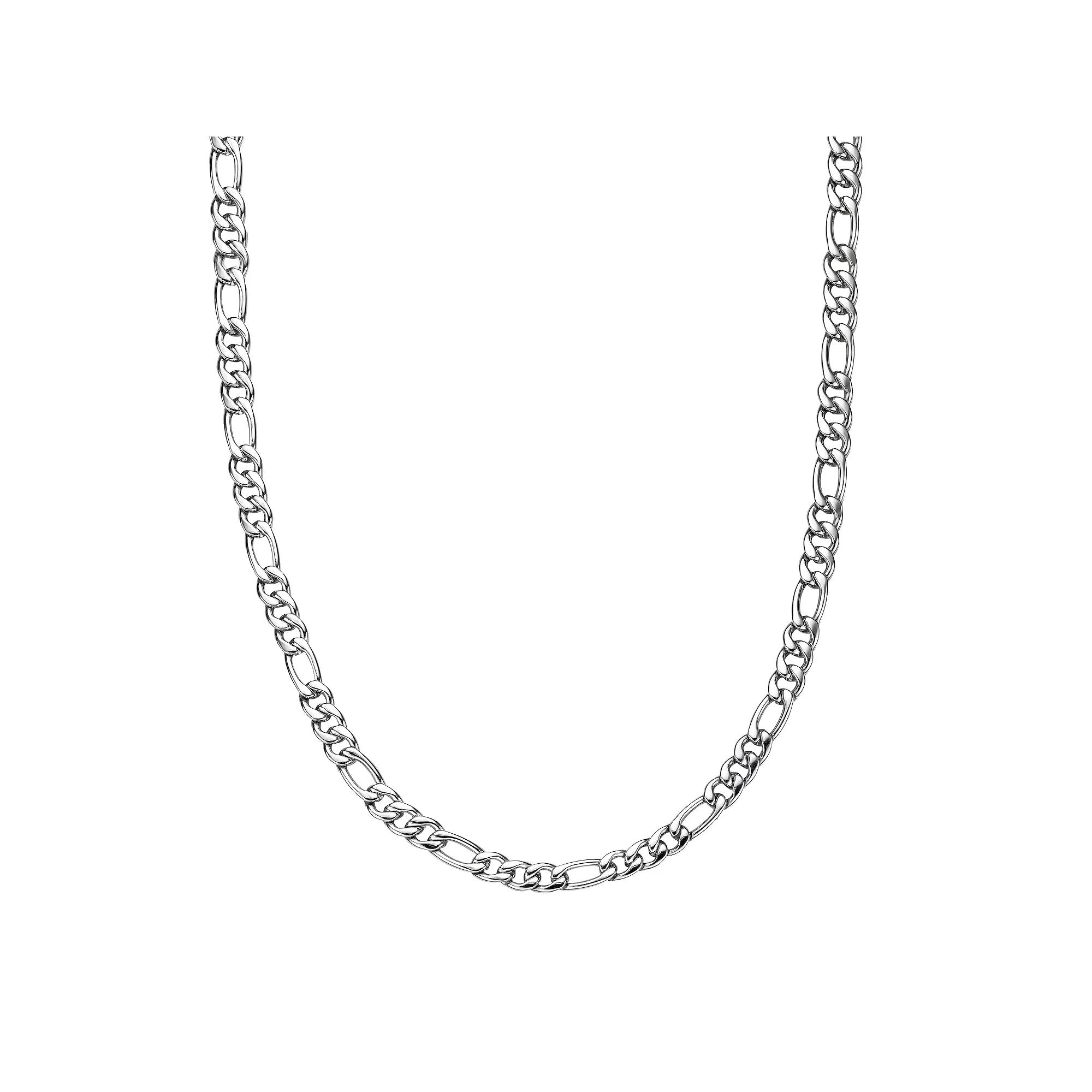 Men's LYNX Stainless Steel Figaro Chain Necklace, Size: 22" Product Image