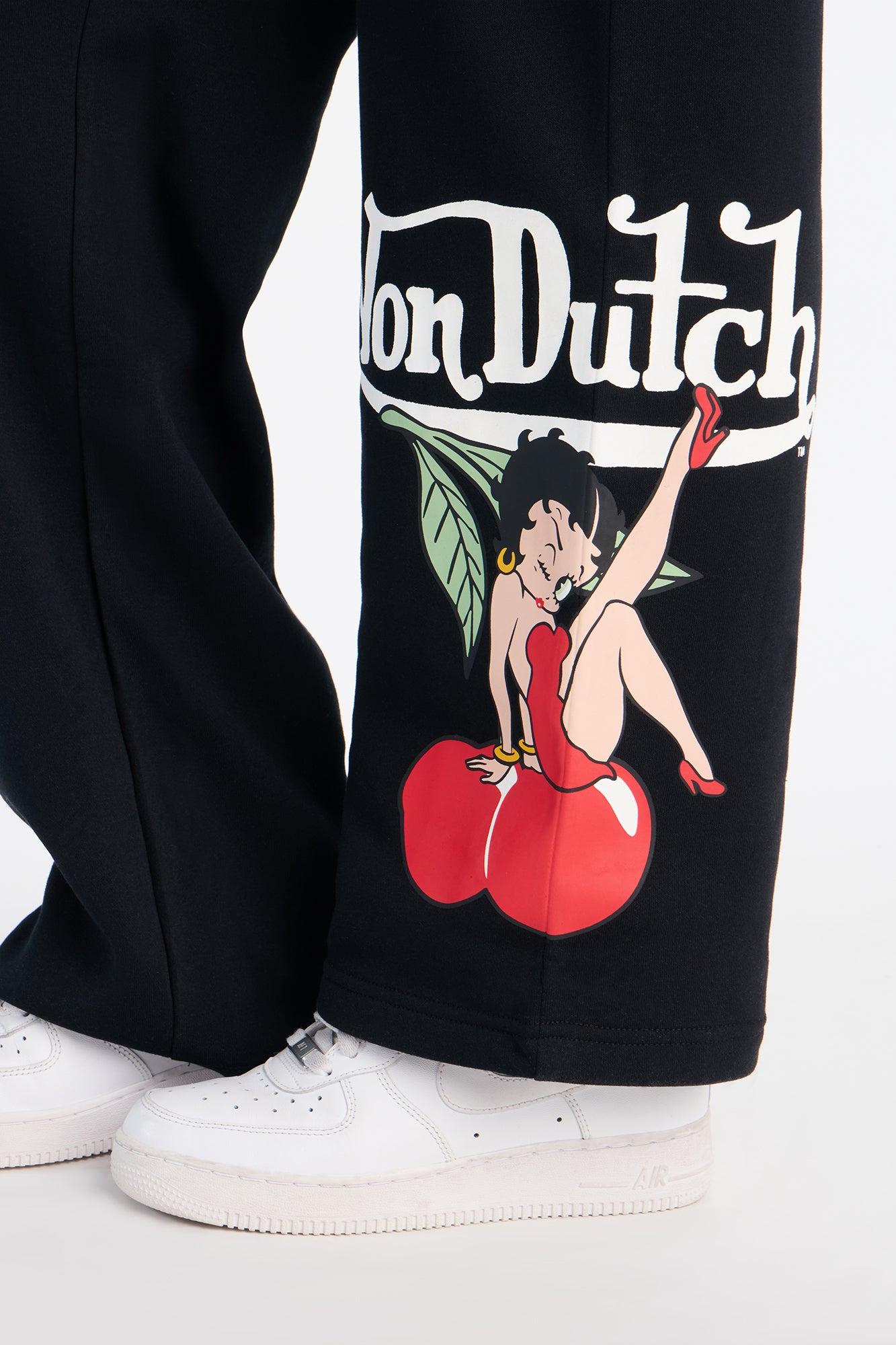 Von Dutch x Betty Boop Fleece Sweet Face Pants - Black Female Product Image