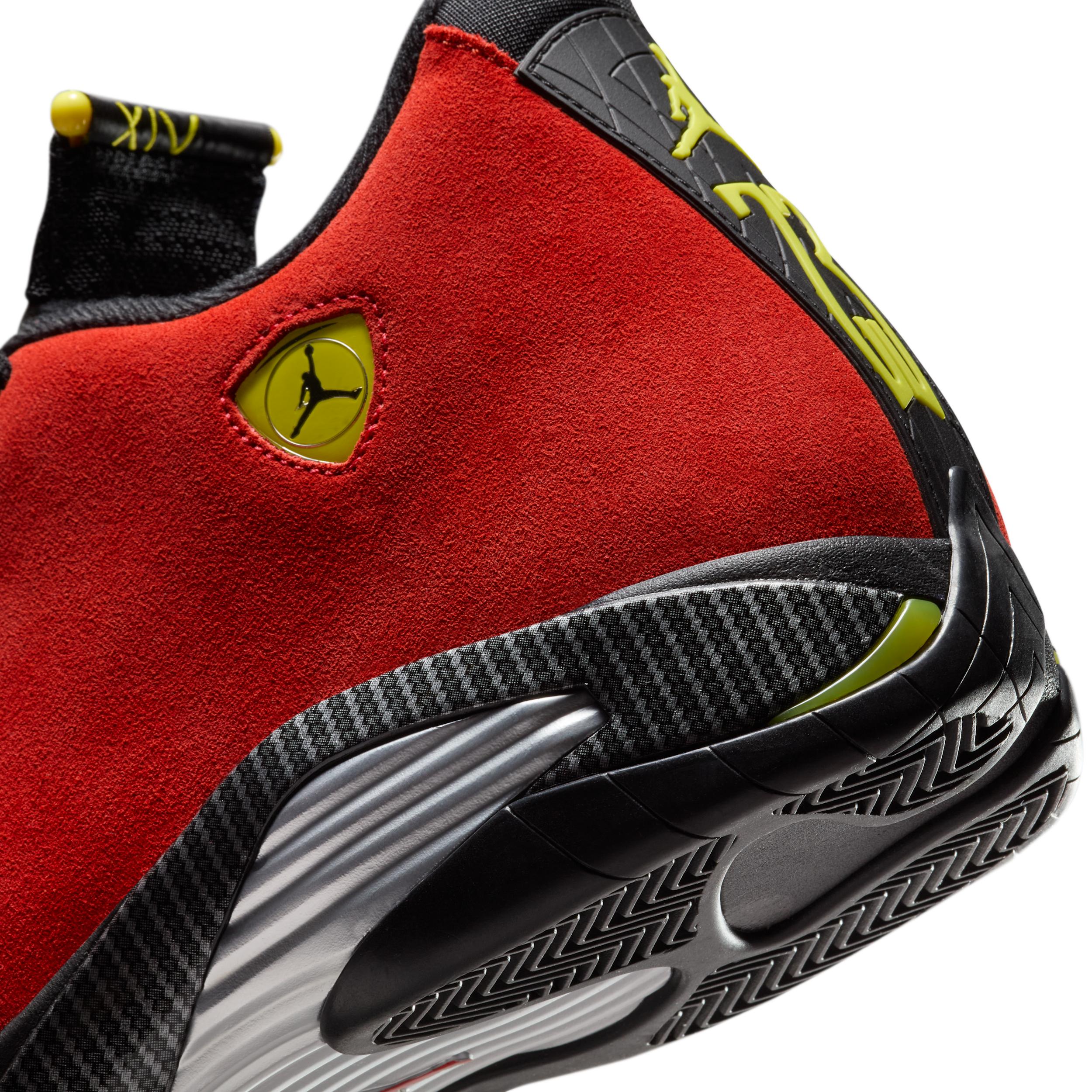 Jordan Mens Air Retro 14 Basketball Shoes in Challenge Red/Vibrant Yellow/Anthracite Product Image