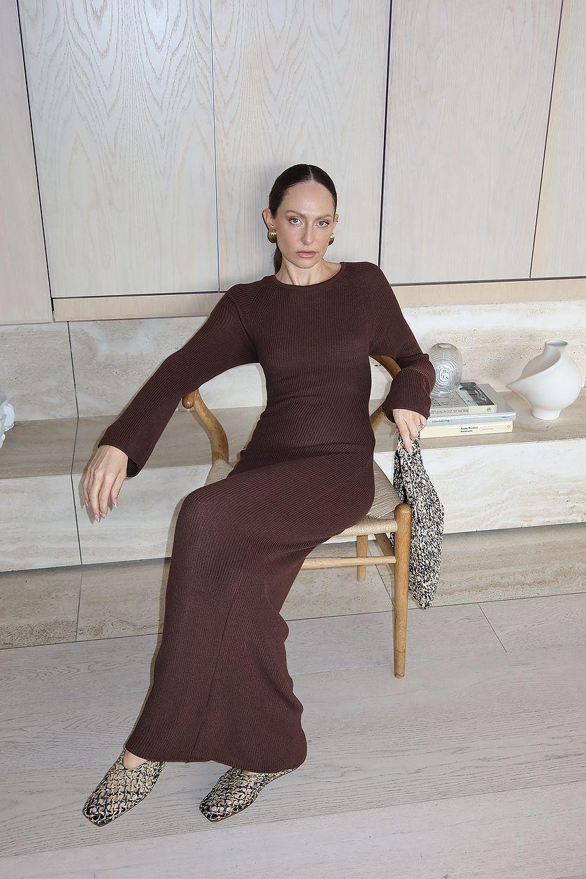 Open Back Lace Detail Knitted Maxi Dress Product Image