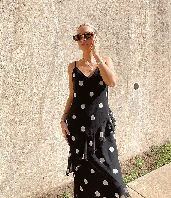 GB Cascading Polka Dot Midi Dress Product Image