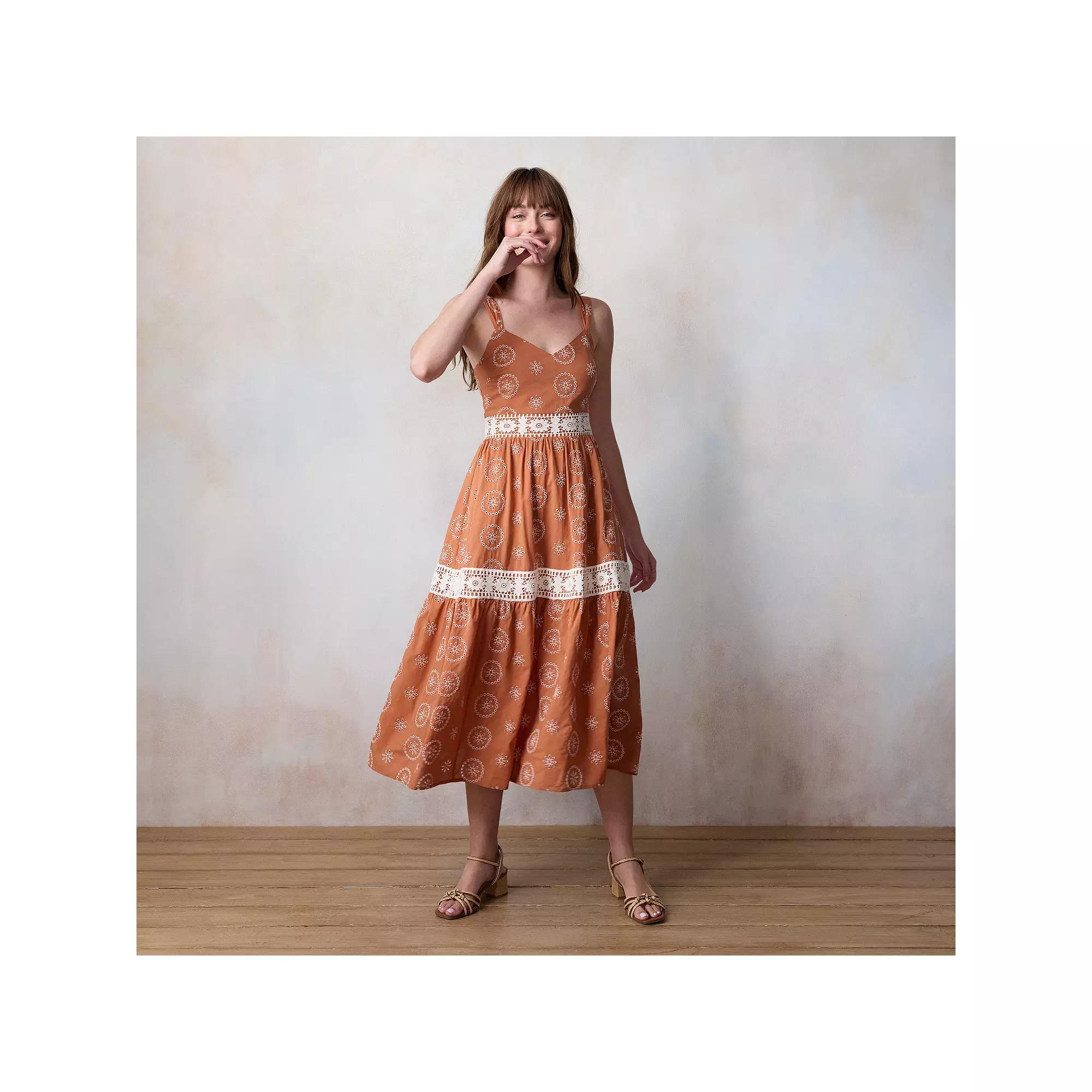 Women's LC Lauren Conrad Crochet Trim Maxi Dress, Size: XS, Terracotta House Product Image
