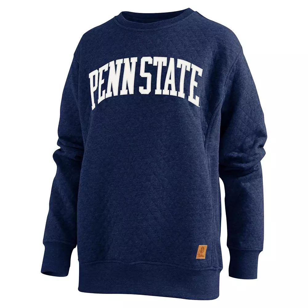Women's Pressbox Navy Penn State Nittany Lions Moose Quilted Pullover Sweatshirt,  Product Image