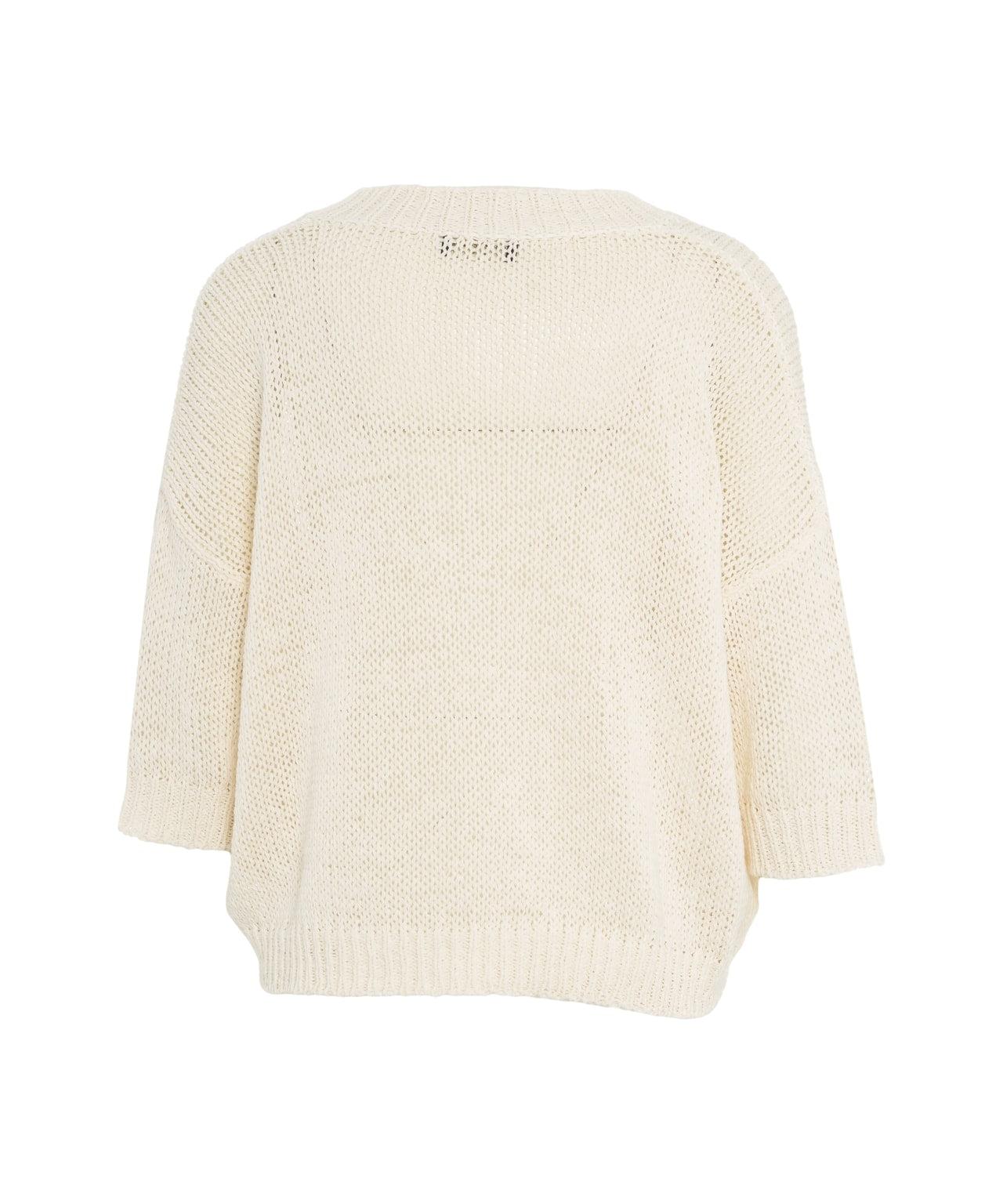 Knit sweater with V-neck Product Image