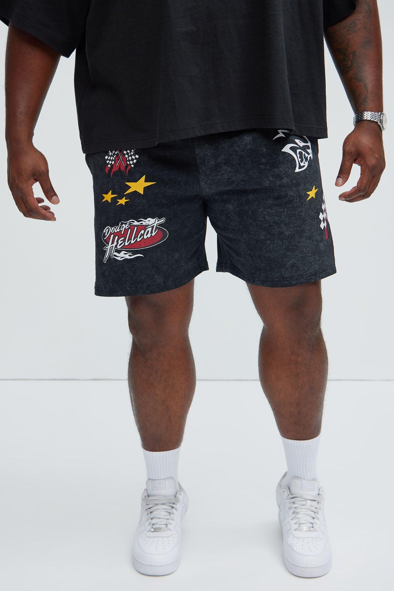 Dodge Hellcat Vintage Wash Shorts - Black Product Image