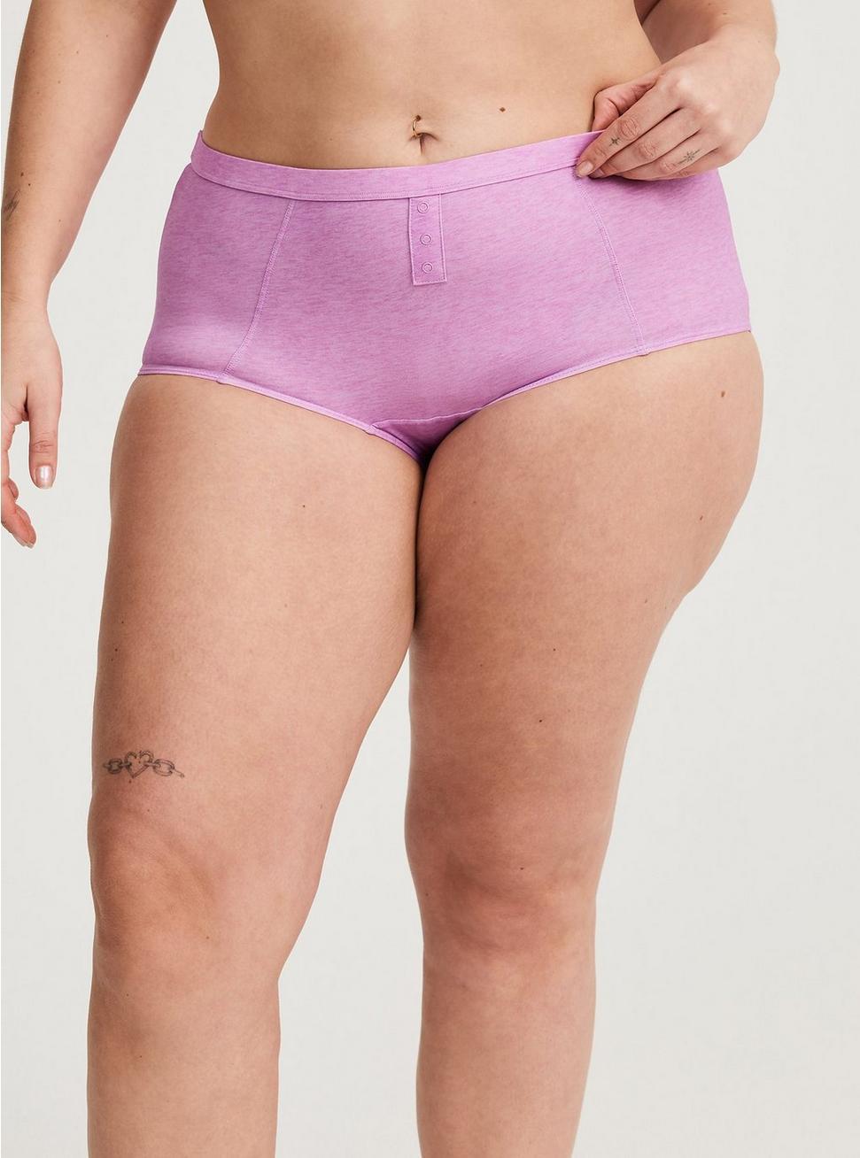 Mid-Rise Boyshort Panty with Placket Product Image