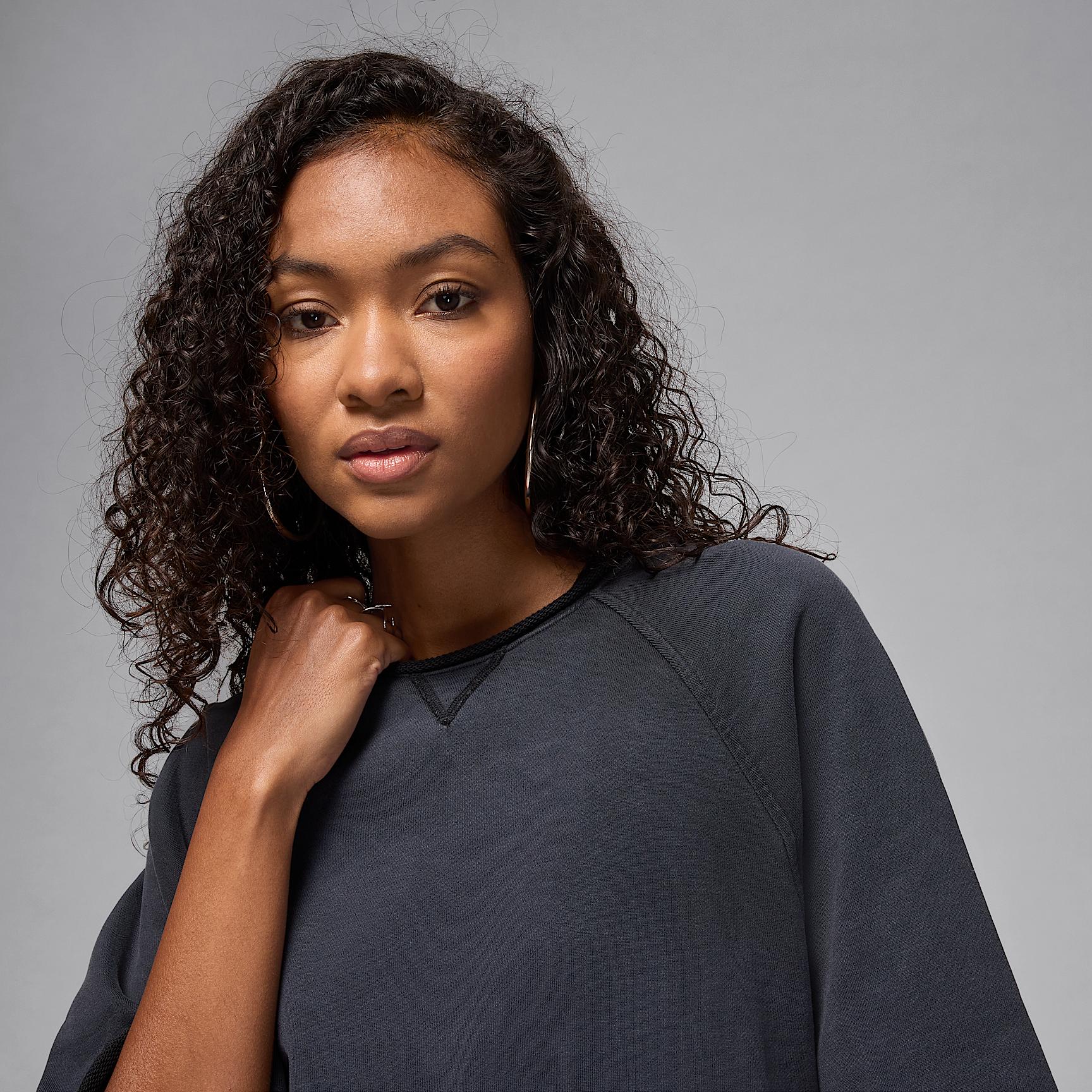 Womens Jordan Flight Fleece Oversized Short-Sleeve French Terry Top | IB9850-017 Product Image