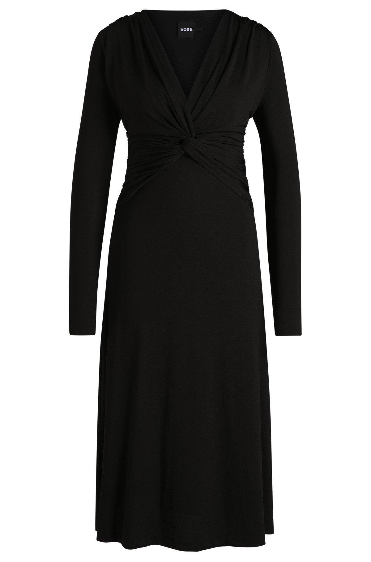 Twist-front dress in stretch crepe Product Image