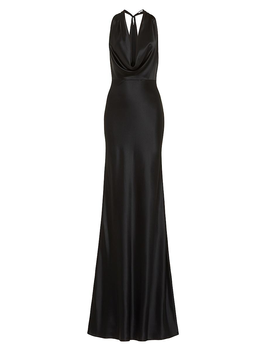 Womens Pearl Satin Cowl-Neck Gown Product Image